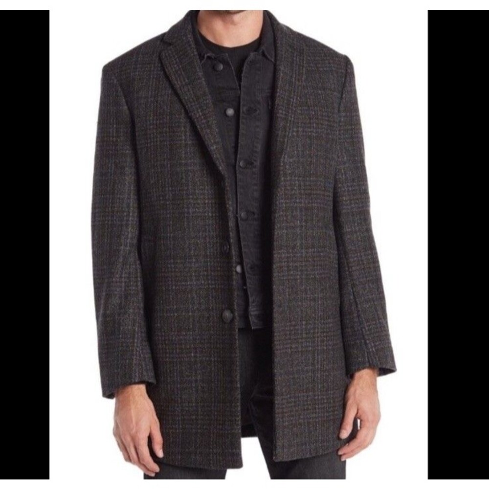 Calvin Klein Men’s $395 Prosper Wool Blend Over Coat Size: 48 Extra Long